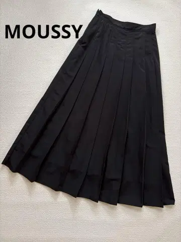 마우지 MOUSSY 블랙 플리츠 스커트 롱 스커트