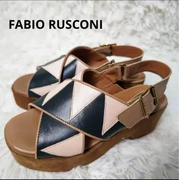 FABIO RUSCONI 지오메트릭 통굽 샌들 23.5cm