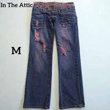 In The Attic 더블 허리 스트레이트 팬츠 데미지 가공 M