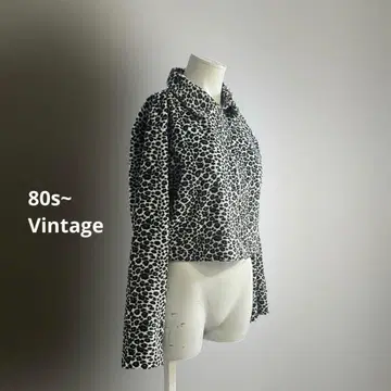 'USA제 80년대 90년대 빈티지 지퍼 셔츠 레오파드 애니멀 무늬