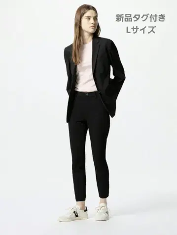 유니클로 울트라 스트레치 크롭 레깅스 팬츠 블랙 L 새상품
