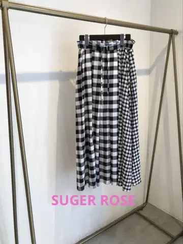 SUGER ROSE 깅엄 체크 절개 스커트