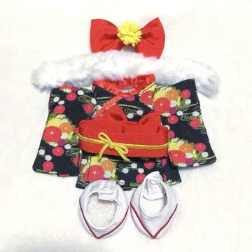 누이모즈 기모노 정월 보라색 꽃무늬 걸 코스튬 [일본 의류]