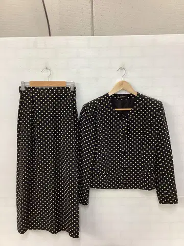 6.28 S59P 빈티지 셋업 도트 롱 블랙