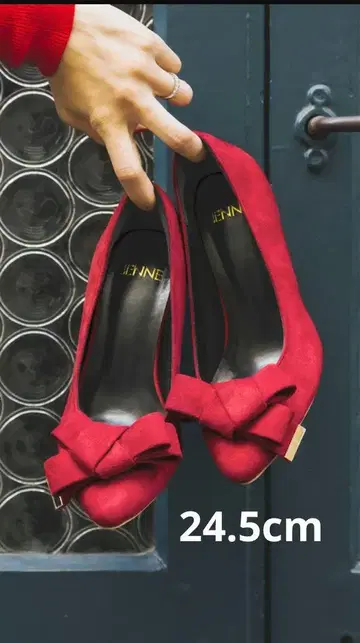 JENNE 리본 스웨이드 펌프스 24.5cm