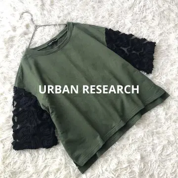 어반 리서치 URBAN RESEARCH 소매 레이스 풀오버 카키