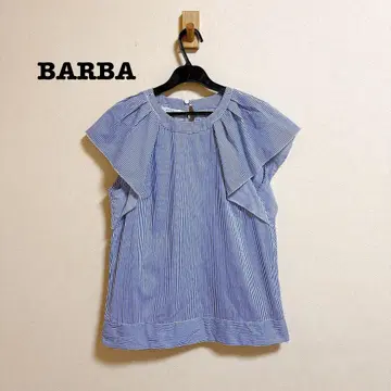BARBA 프렌치 슬리브 블라우스 스트라이프
