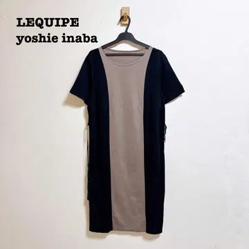 LEQUIPE 요시에 이나바 바이컬러 티셔츠 원피스 루즈핏