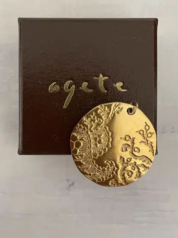agete 아가트 목걸이 골드 참 조각 원형