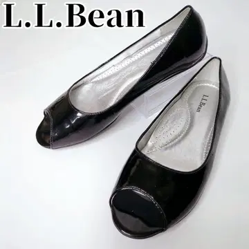 엘엘빈 플랫슈즈 에나멜 23.0cm 오픈토 블랙