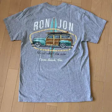 미품 RONJON 론존 티셔츠 서핑 바다 그레이 M