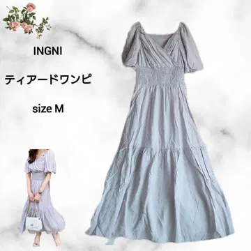 INGNI 카슈쿨 티어드 퍼프 슬리브 원피스 M