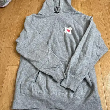 UNDEFEATED 그레이 후드 부착 후드티 L
