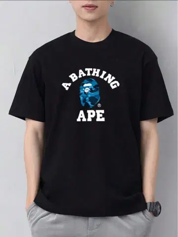 ape 티셔츠 블루