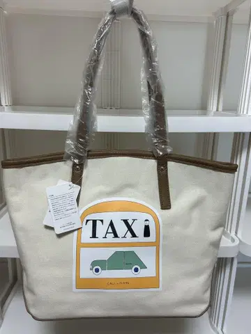 피코네 아체쏘리 캔버스 TAXI 모티브 패턴 화이트