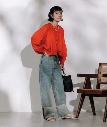 FREAK'S STORE 프릭스스토어 인도 레이어드 볼륨 셔츠 블랙