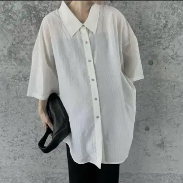 루즈 실루엣 와이드 슬리브 셔츠