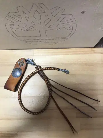 가죽 가죽 벨트 루프 키링 & 약 55cm 지갑 코드