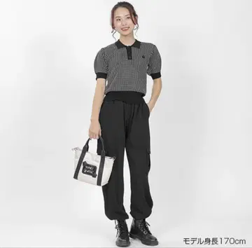 MARY QUANT 플랩 로고 카고 팬츠 (블랙) 새상품