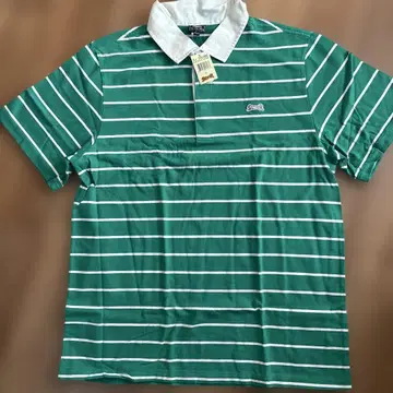 Le TIGRE 루디그레 스트라이프 피케 셔츠 그린 미사용 L 00's