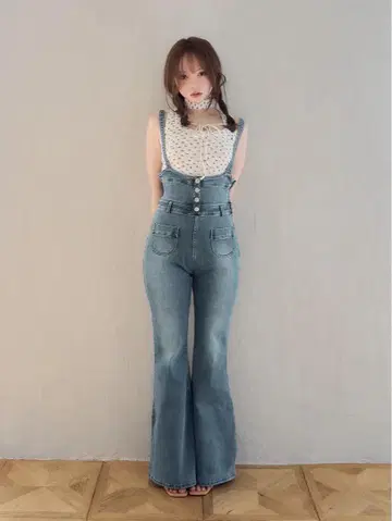 앤드메리 하트 힙 데님 올인원