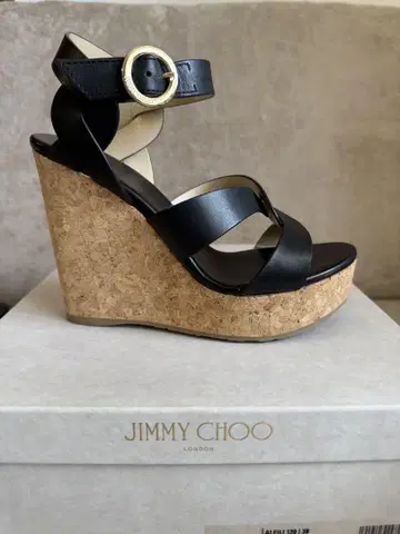 JIMMY CHOO 블랙 웨지 샌들