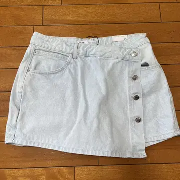 라이트 블루 데님 버튼 스커트 팬츠 ZARA