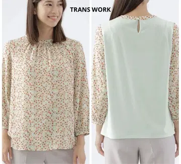 TRANS WORK 워셔블 플로렛 프린트 풀오버 블라우스
