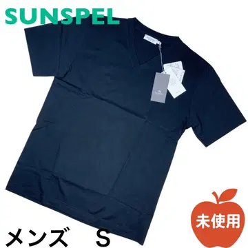 미사용 SUNSPEL 선스펠 V넥 티셔츠 S 블랙 검정 반팔
