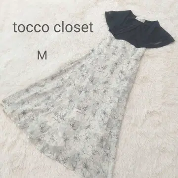 tocco closet 빅 컬러 백 레이스업 도킹 원피스 M