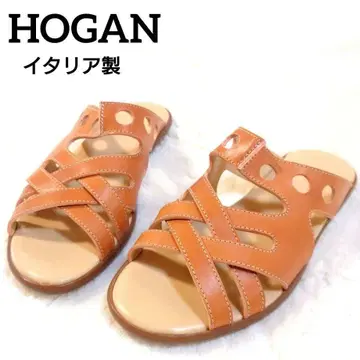 HOGAN 천연 가죽 샌들 브라운 이탈리아제 22.5~23.0cm