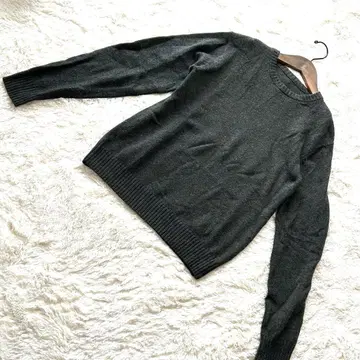 무인양품 다크 그린 크루넥 울 100% 긴팔 스웨터 [M]