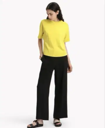 Theory WIDE PULL ON N2 POWDER CREPE 블랙