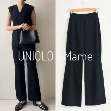 택 포함 새상품 UNIQLO x Mame 3D 세미 플레어 팬츠 블랙 M