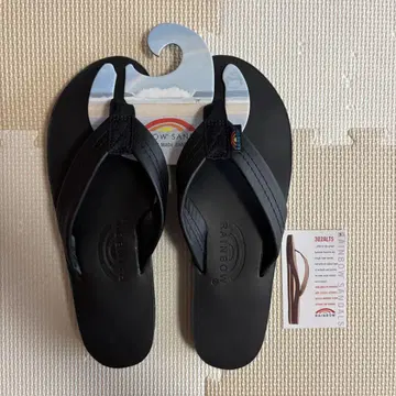 새상품 RAINBOW SANDALS 더블 레이어 블랙 25cm 302