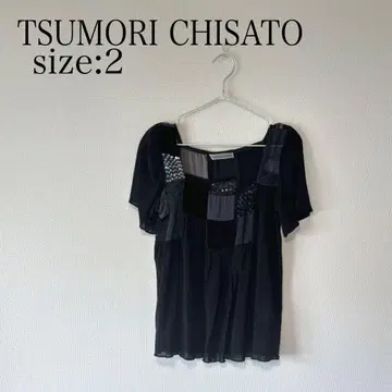츠모리치사토 TSUMORI CHISATO 반팔 블라우스 스팽글