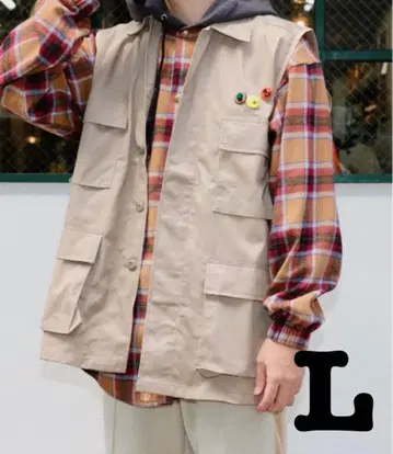 새상품 THRIFTY LOOK 스리프티룩 베스트 카키 L
