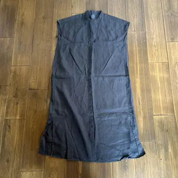 새상품급 무인양품 MUJI 린넨 슬리브리스 셔츠 원피스 M-L