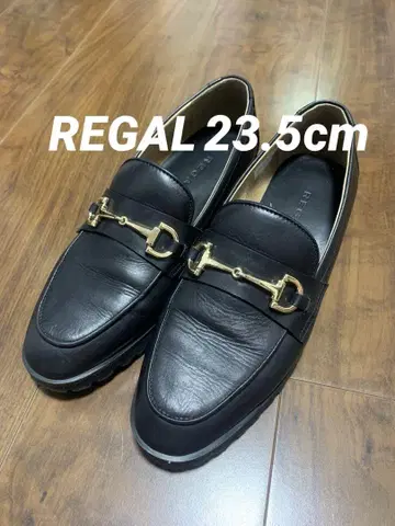 REGAL 23.5cm 블랙 통굽 비트 로퍼