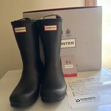 HUNTER 숏 백 어저스터블 레인부츠 23cm 장화
