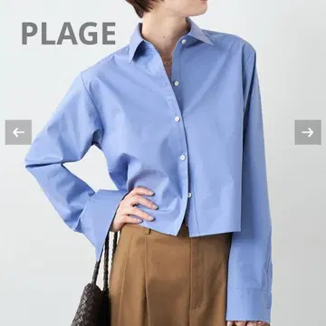 컨디션 최상 2023 Plage 플라주 Short 셔츠 블루 일본제