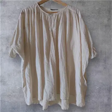 pas de calais 아이보리 린넨 튜닉 반팔