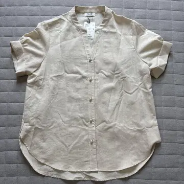 SALOON 베이지 반팔 셔츠 F