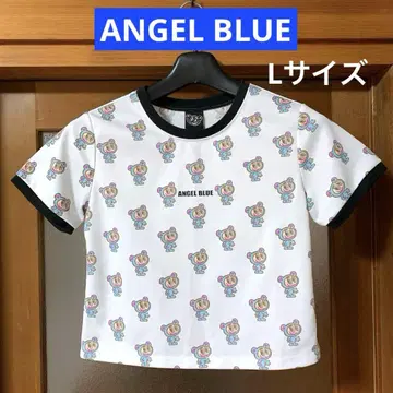 레어 엔젤 블루 나카무라 군 올 패턴 숏 기장 티셔츠 반팔 L 사이즈