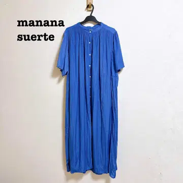 manana suerte 밴드 카라 개더 원피스