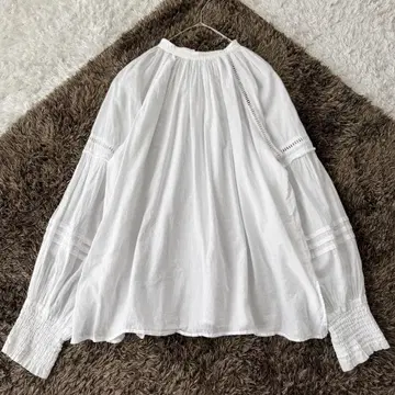 저널 스탠다드 코튼 블라우스 사다리 레이스 셔링 인도산