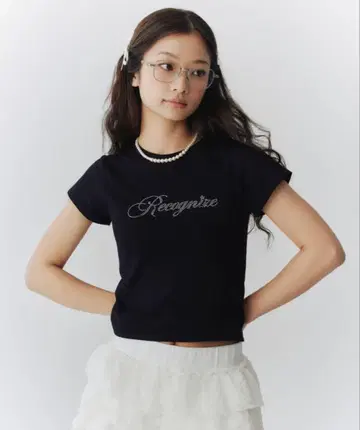 에프씨엠엠 RHINESTONE CROP TEE/큐빅 크롭 티