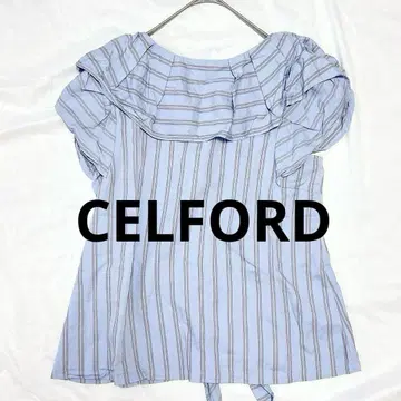 셀포드 CELFORD 프릴 스트라이프 상의