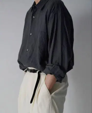 wirrow 린넨 레귤러 카라 셔츠