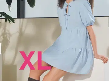 지유 코튼 티어드 미니 원피스 XL